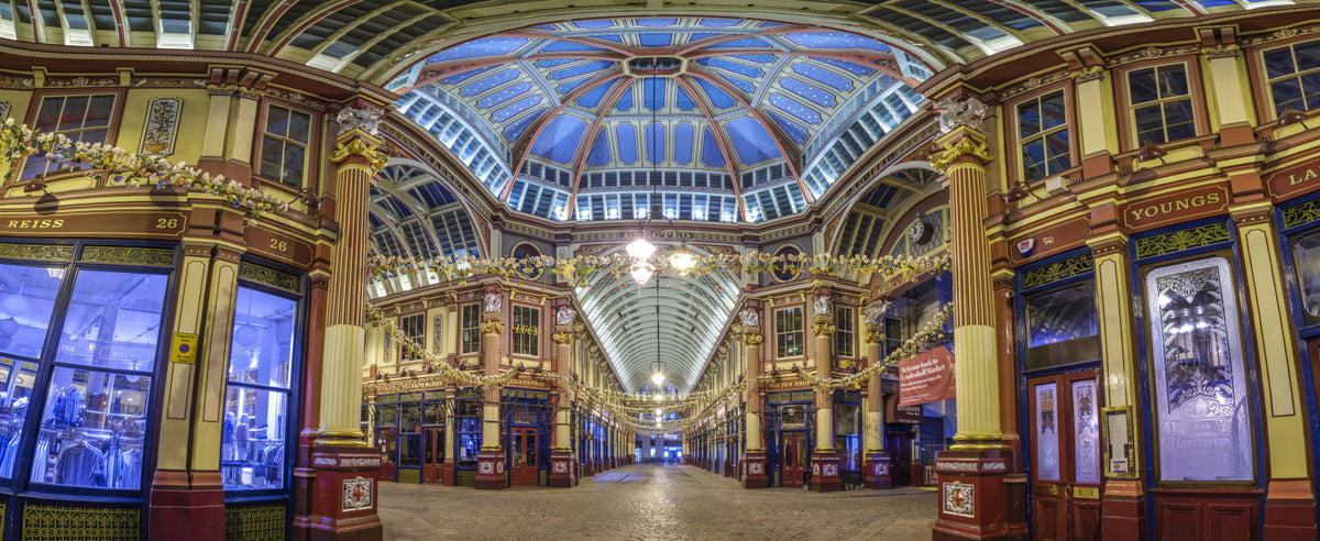 Victorian London Market Architectural Panorama Wall Mural in your room — zoomed