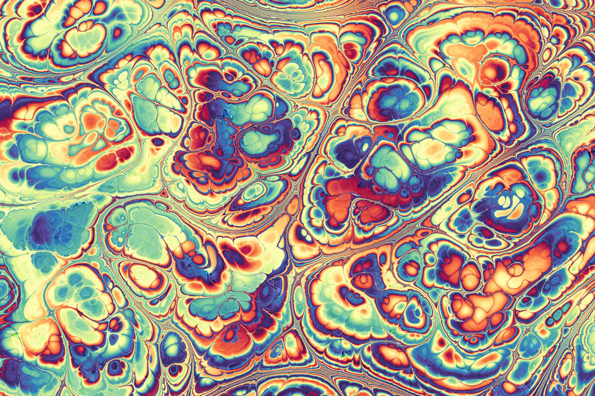 Vibrant Abstract Swirls Wall Mural in your room