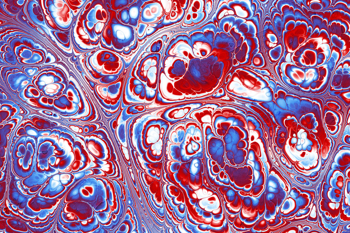 Red Blue Marble Abstract Energy Flow in your room
