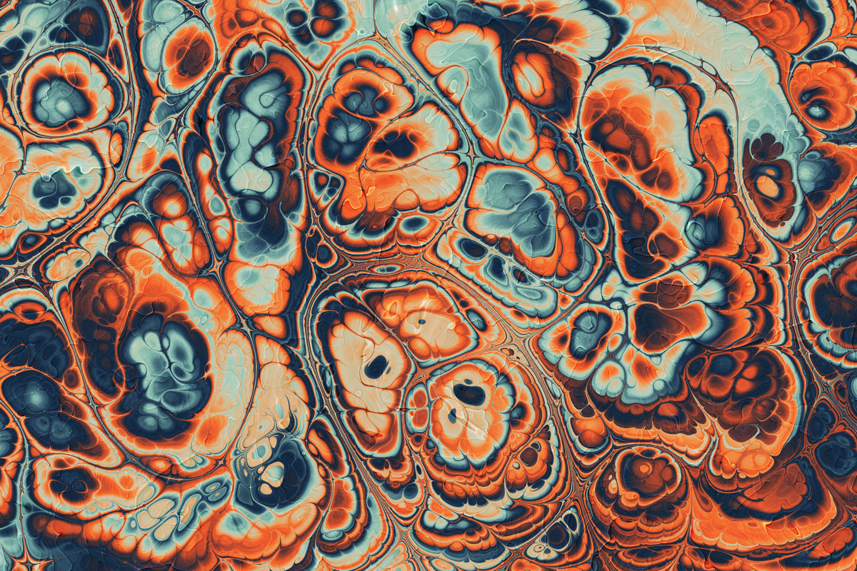 Ocean Fire Marble Abstract Wall Mural in your room