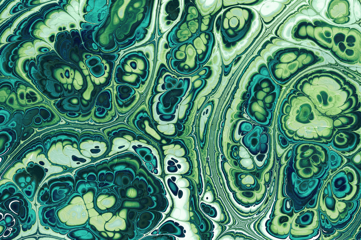Emerald Ocean Marble Abstract Wall Mural in your room