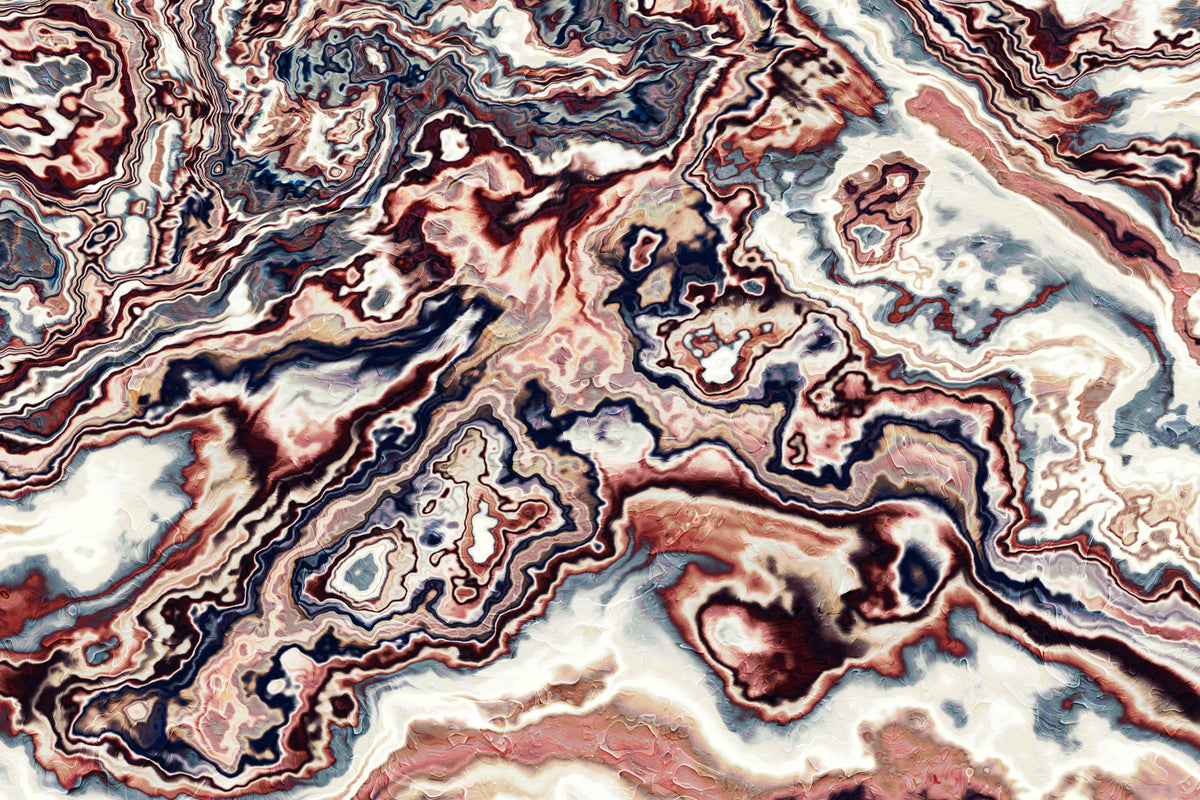 Colorful Abstract Swirls Marble Wall Mural in your room