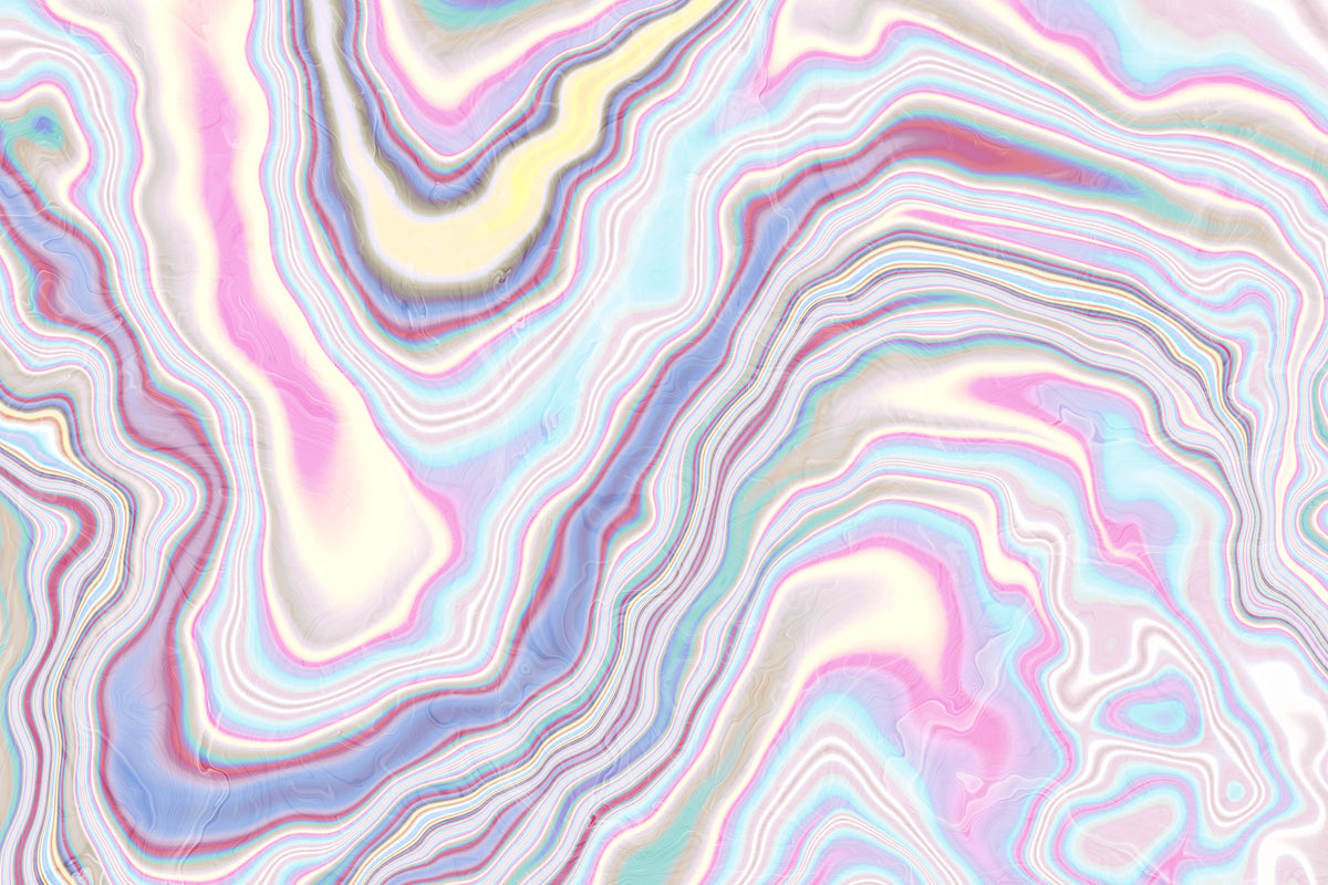 Holographic Marble Wave Texture Wall Mural in your room — zoomed