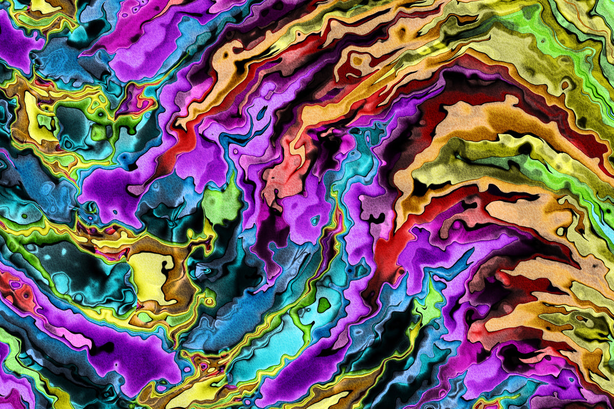 Vibrant Liquid Swirl Abstract Wall Mural in your room — zoomed