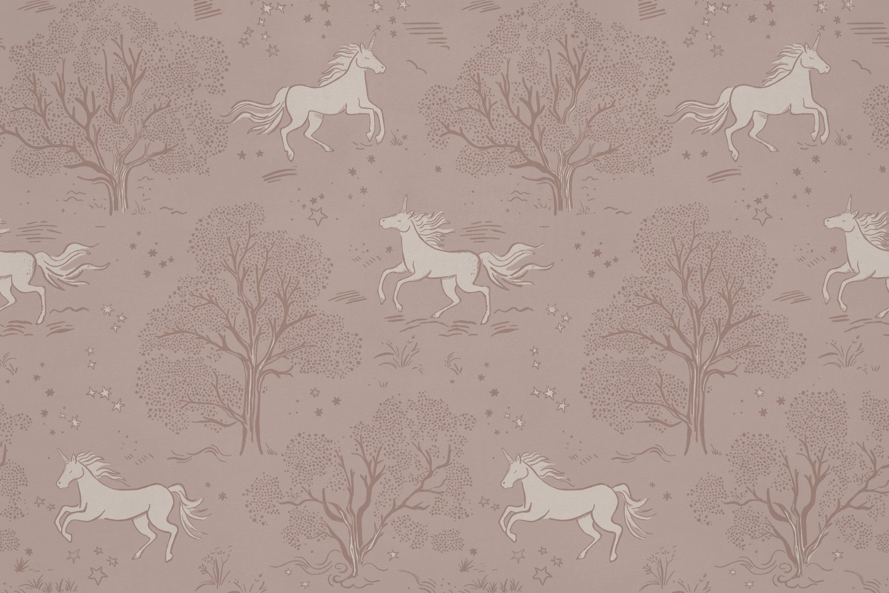 Magical Unicorn Dreamland – Misty Rose Wall Mural