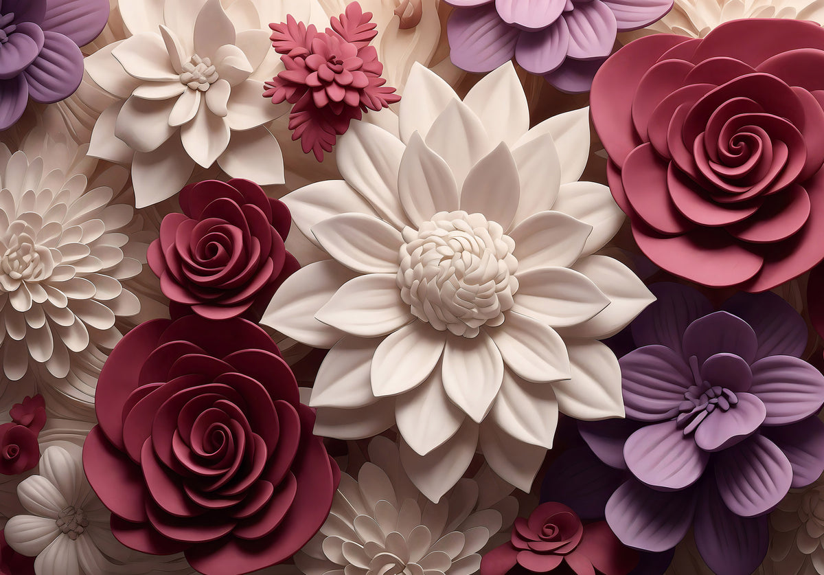 3d  Floral Blooms Wall Mural in your room