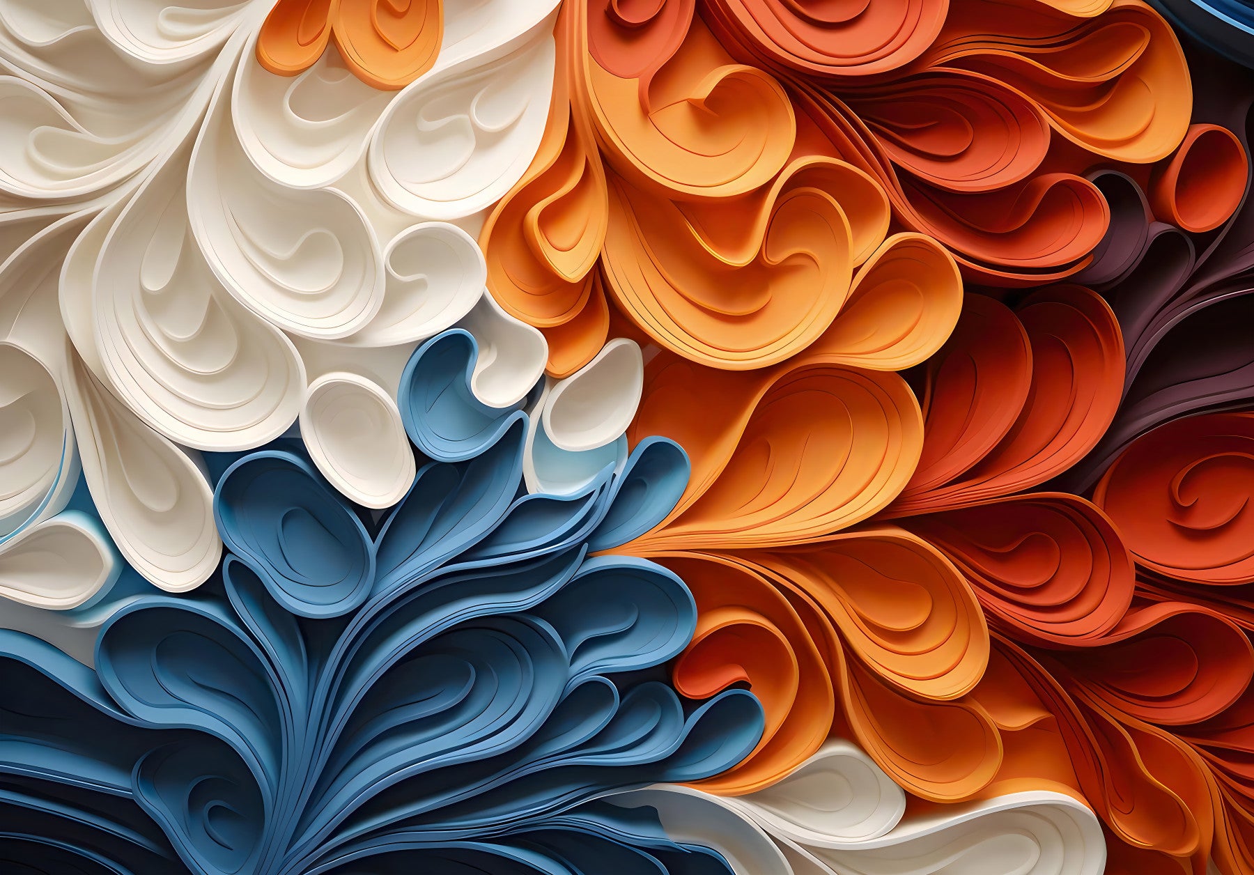 Vibrant Swirling Art Waves Wall Mural