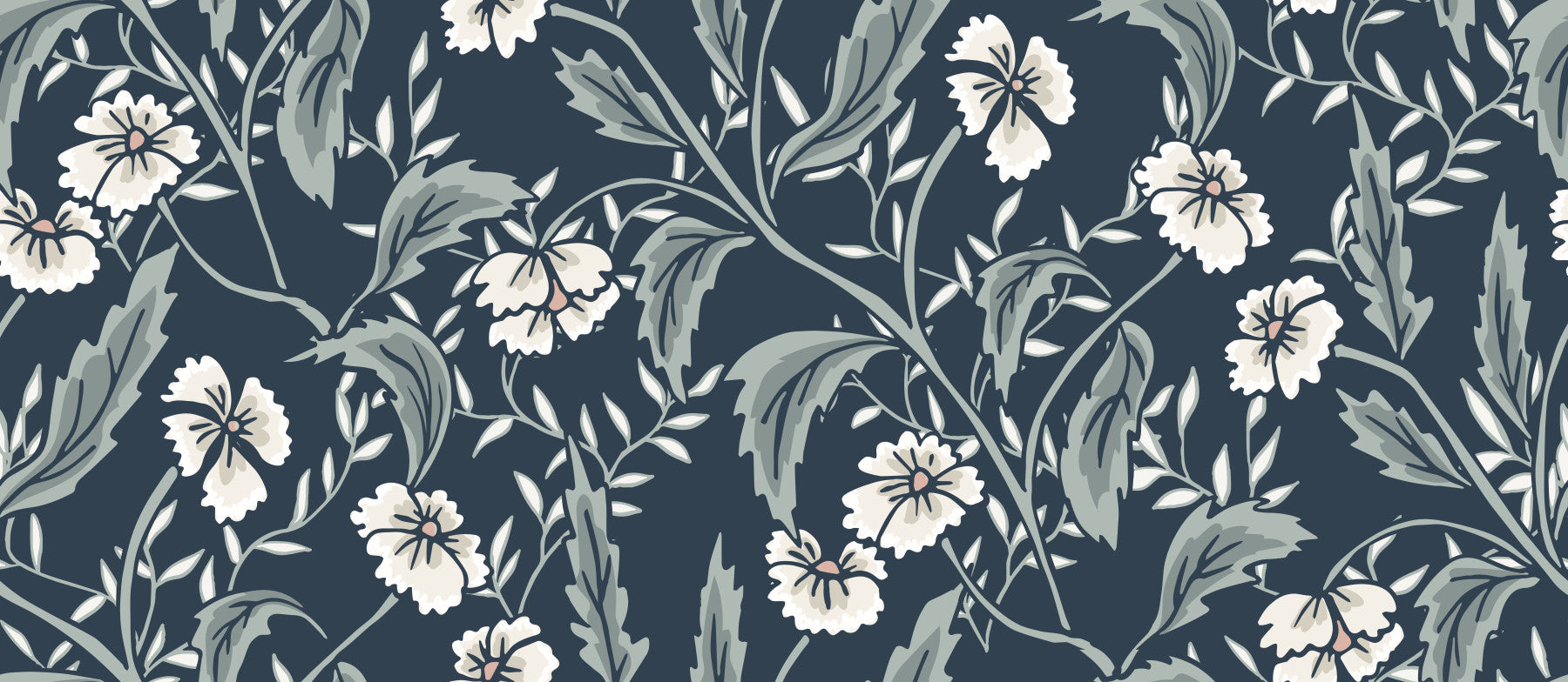 Sage and Charcoal Garden Trail Wallpaper⁠