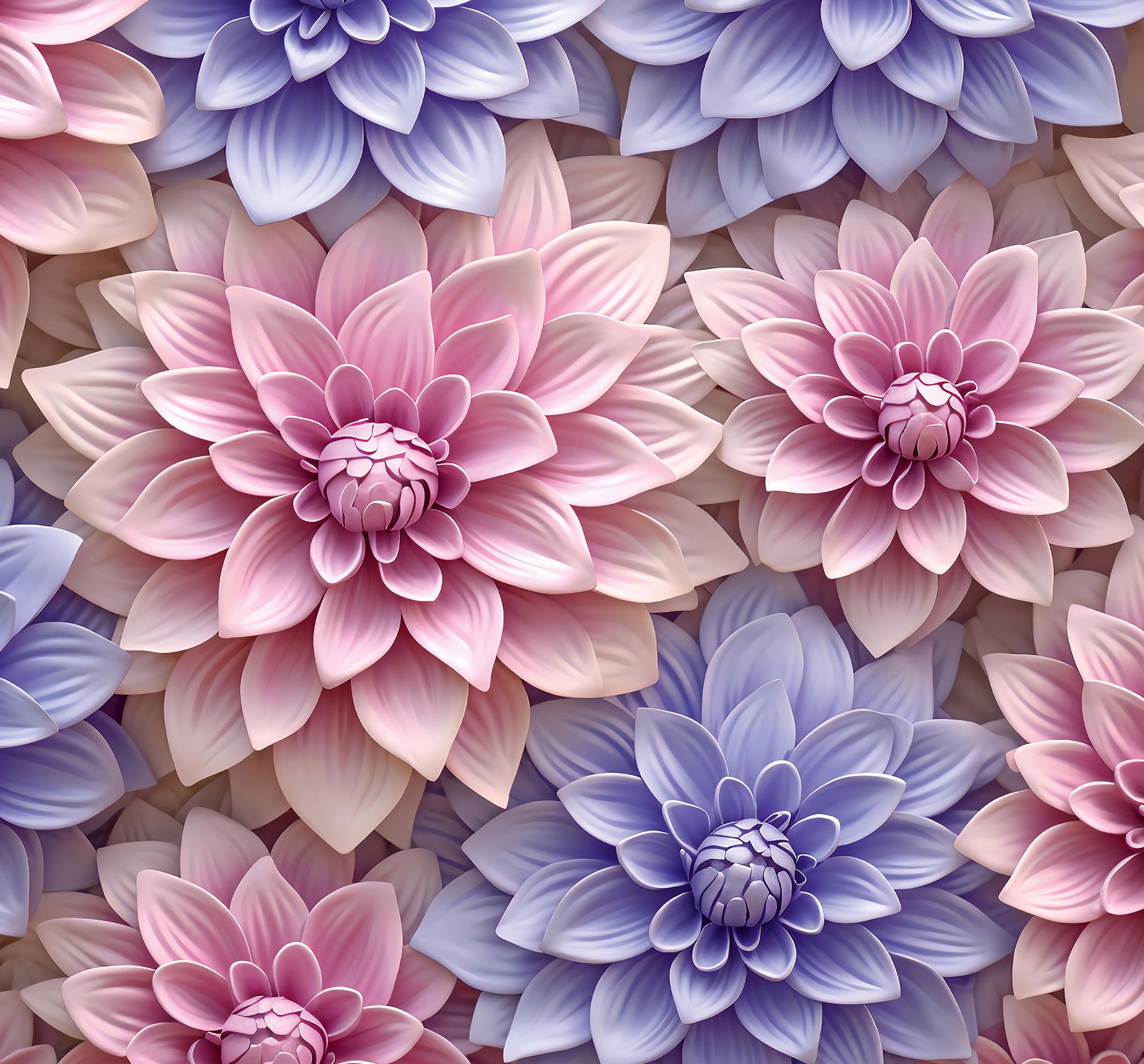 Abstract Petal Layers in Blush and Violet Wall Mural