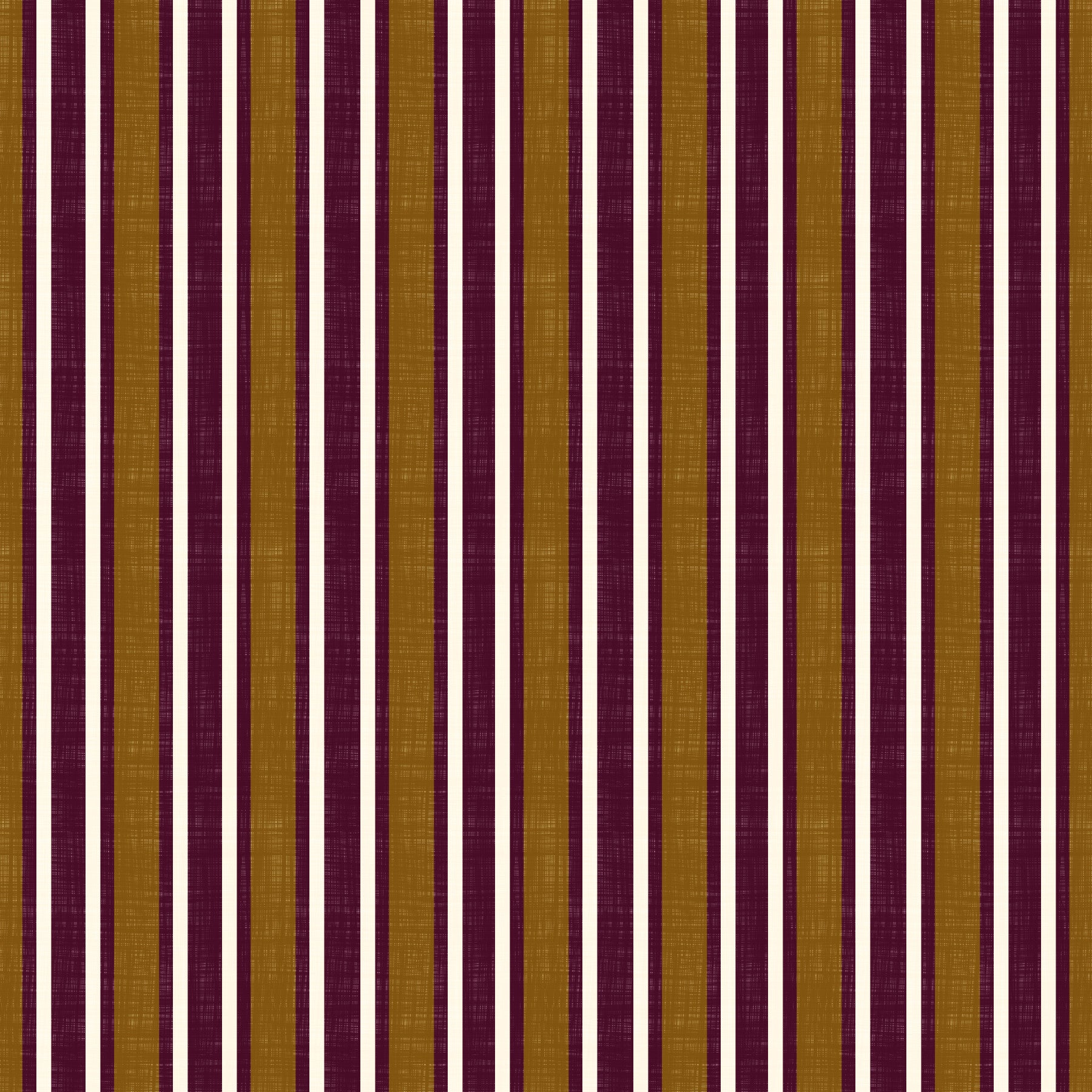 Ivy League Faux Linen Vertical Stripes - Burgundy Mustard And Cream Wallpaper⁠