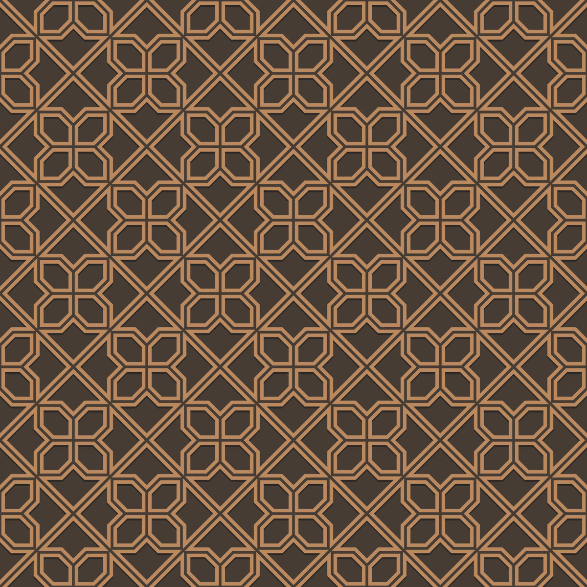 Geometric Lattice Bronze and Charcoal Wallpaper⁠ in your room
