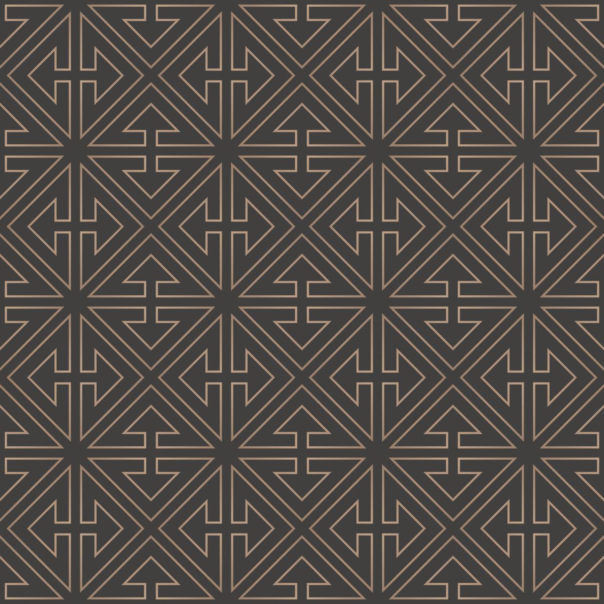 Symmetrical Copper Line Pattern Wallpaper⁠ in your room — zoomed
