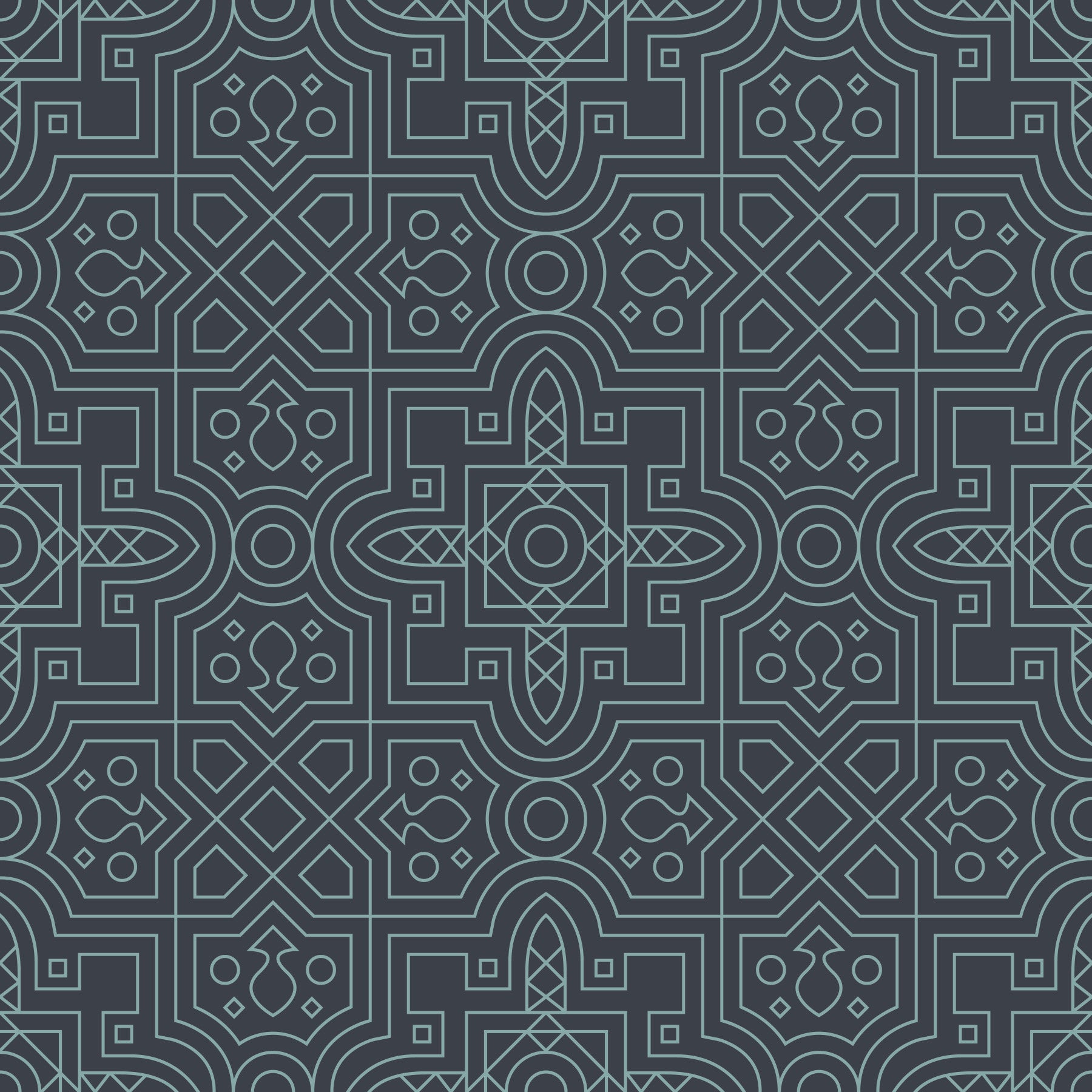 Midnight Geometry Linear Tile Wallpaper⁠