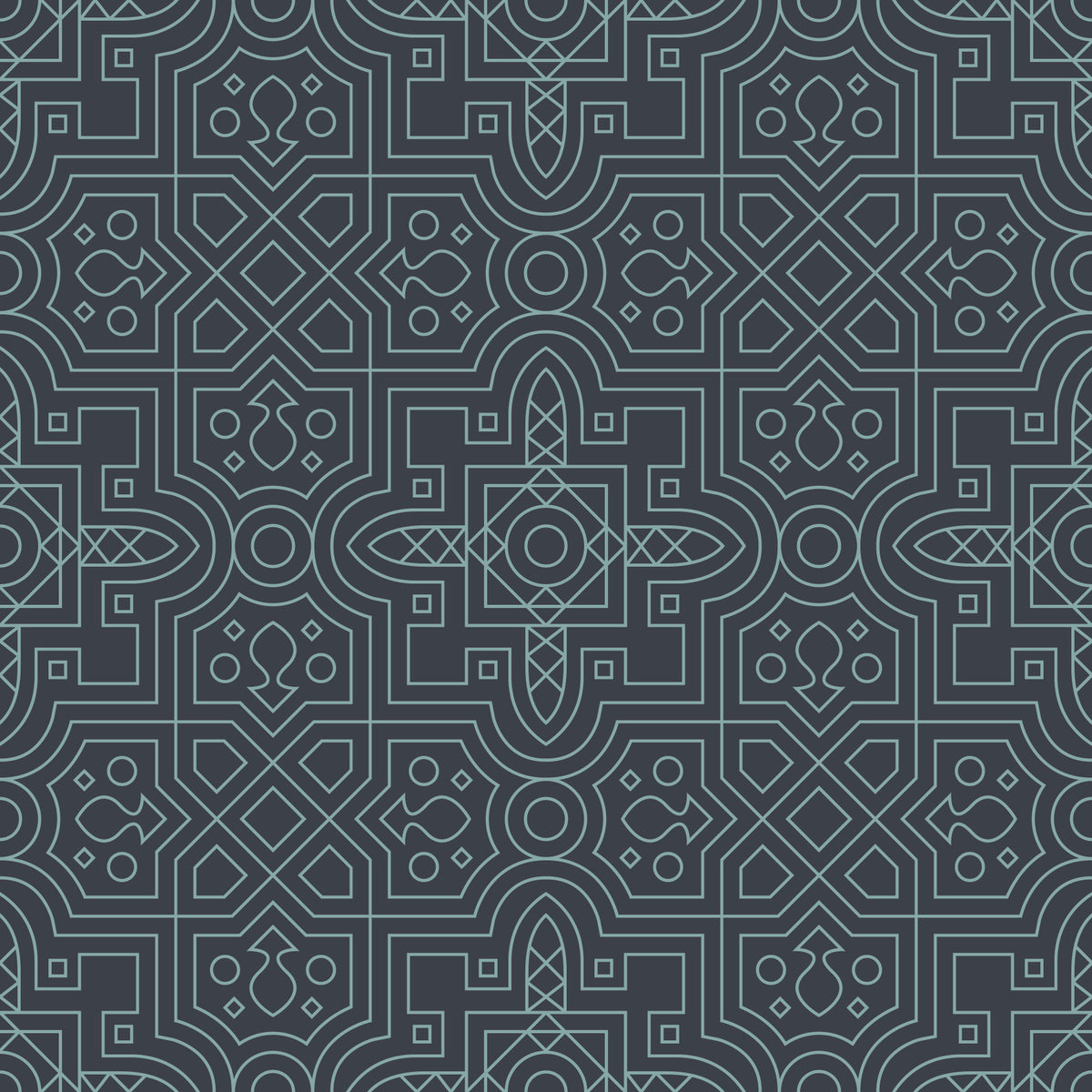 Midnight Geometry Linear Tile Wallpaper⁠ in your room — zoomed