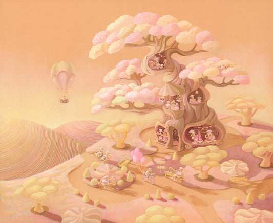 Dreamy Forest Café Scene Wall Mural