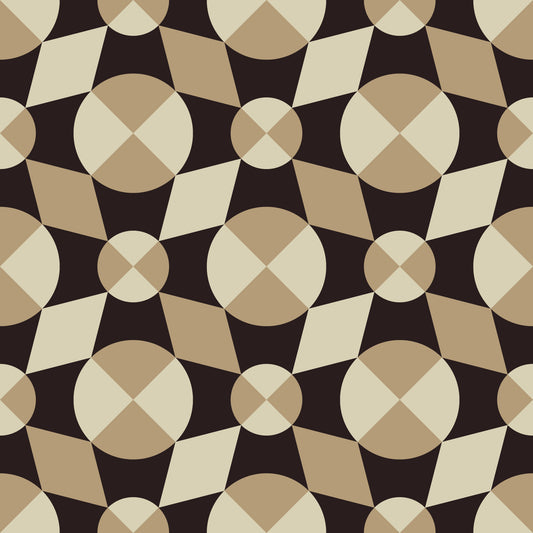 Geometric Mid-Century Tiles in Earth Tones Wallpaper⁠
