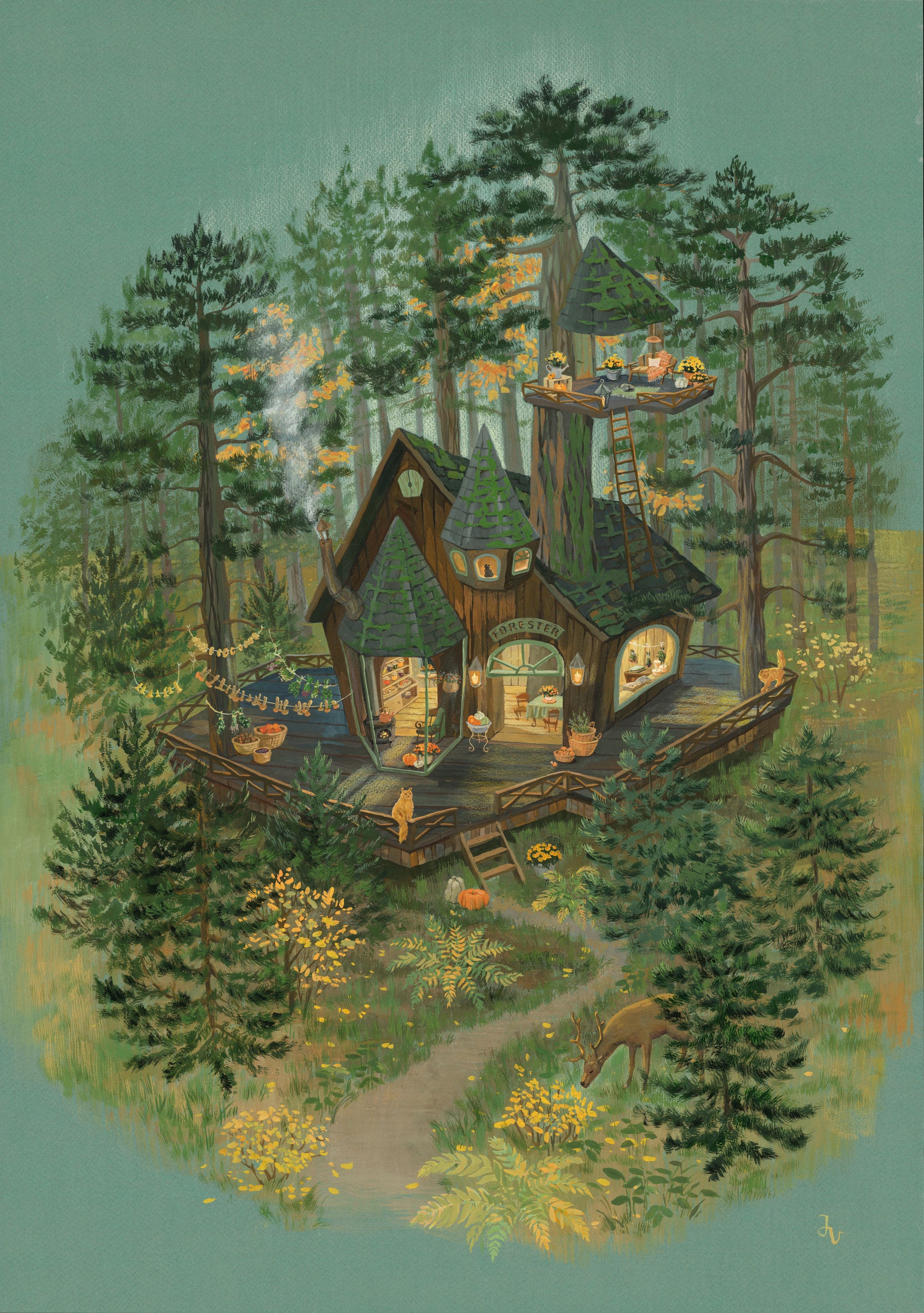Tiny Woodland Shop Wall Mural