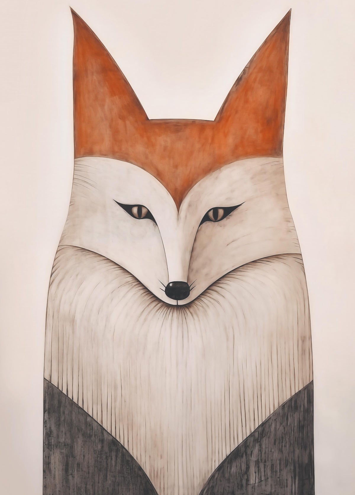Minimalist Forest Fox Portrait Wall Mural in your room — zoomed