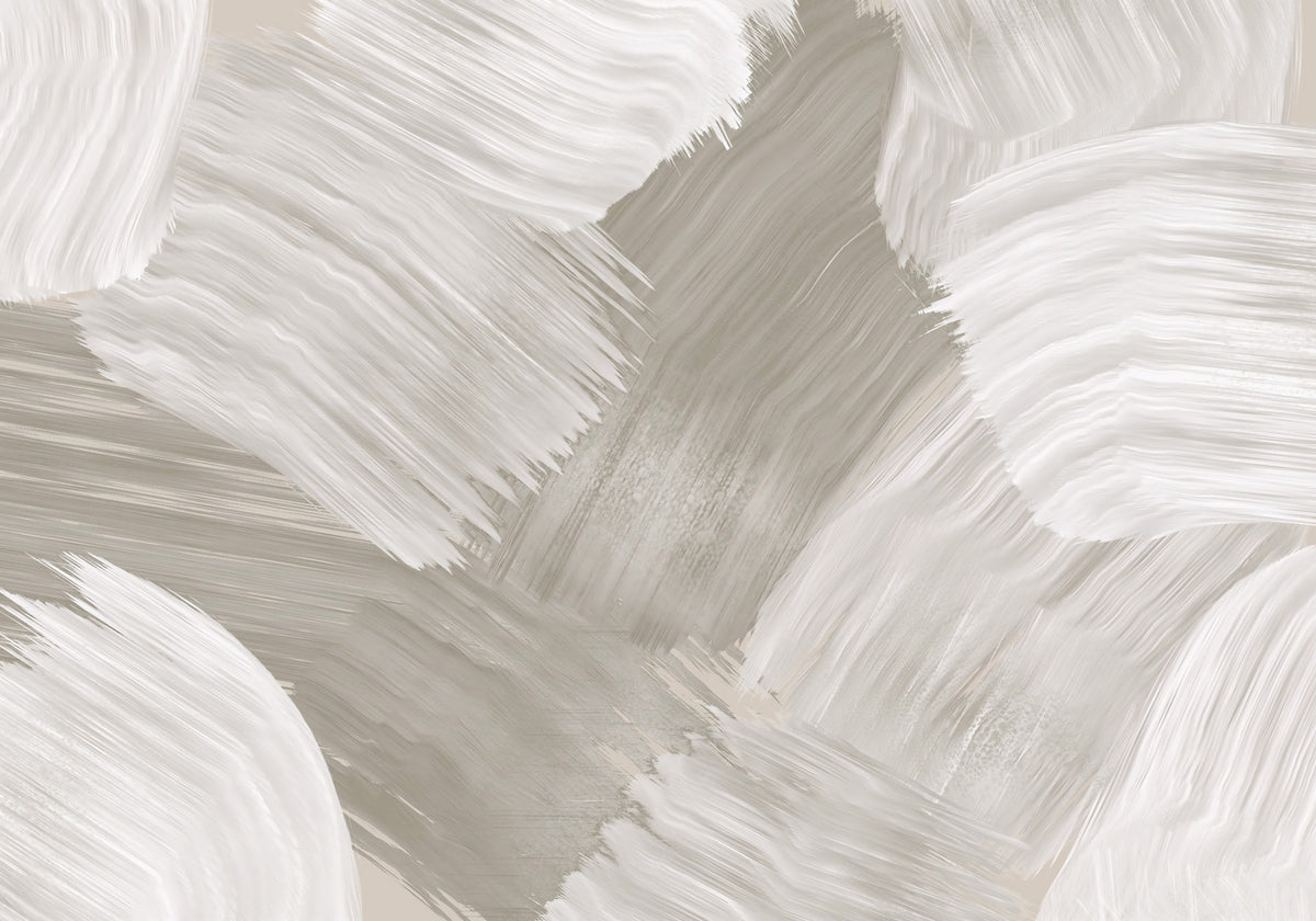 Soft Monochrome Abstract Brush strokes Wall Mural in your room — zoomed