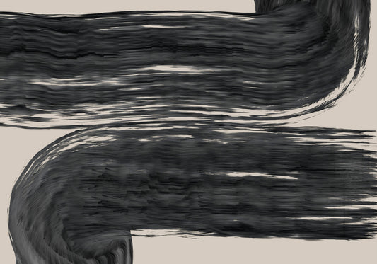 Minimalist Charcoal Swirls Wall Mural