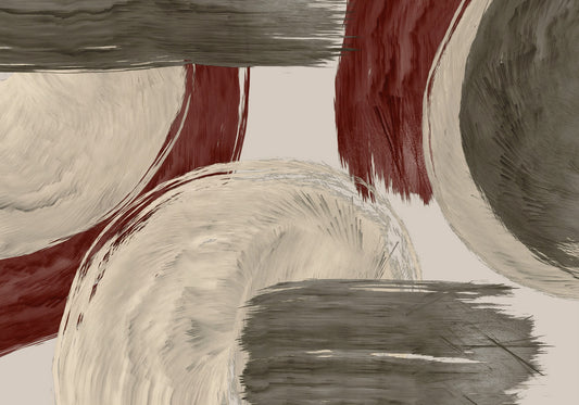 Modern Earthy Tonal Brushstrokes Wall Mural
