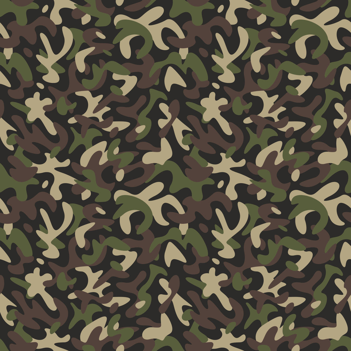 Classic Woodland Camouflage Pattern Wallpaper⁠