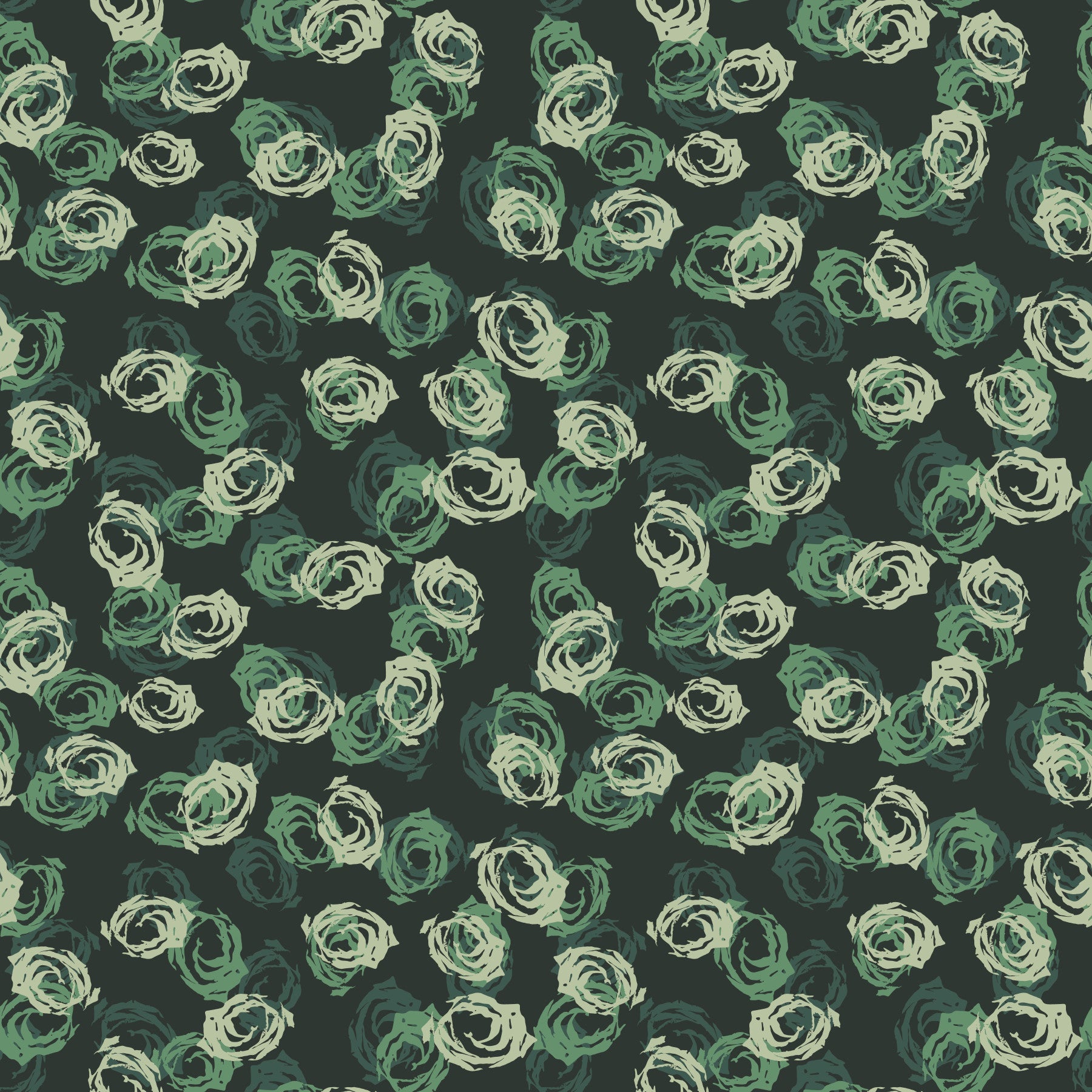 Minimalist Forest Green Swirls Wallpaper⁠