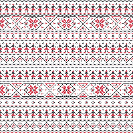 Geometric Folk Art Tile Pattern Wallpaper⁠