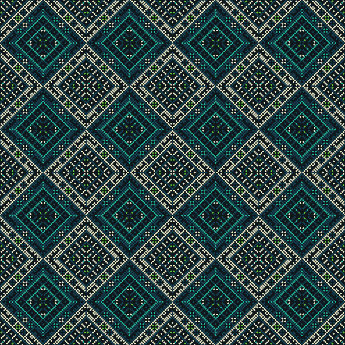 Geometric Pixel Diamond Grid Wallpaper⁠ in your room
