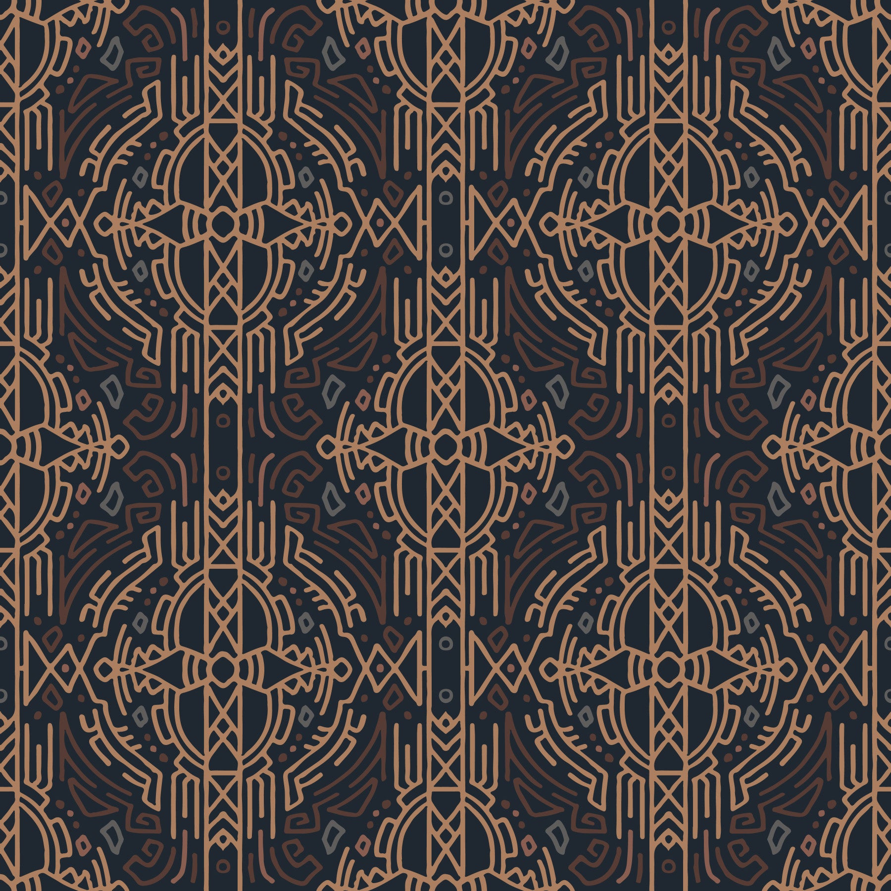 Earthy Tribal Abstract Symmetry Wallpaper⁠