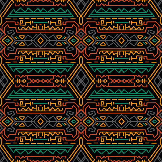 Tribal Geometric Pattern Mural Wallpaper⁠