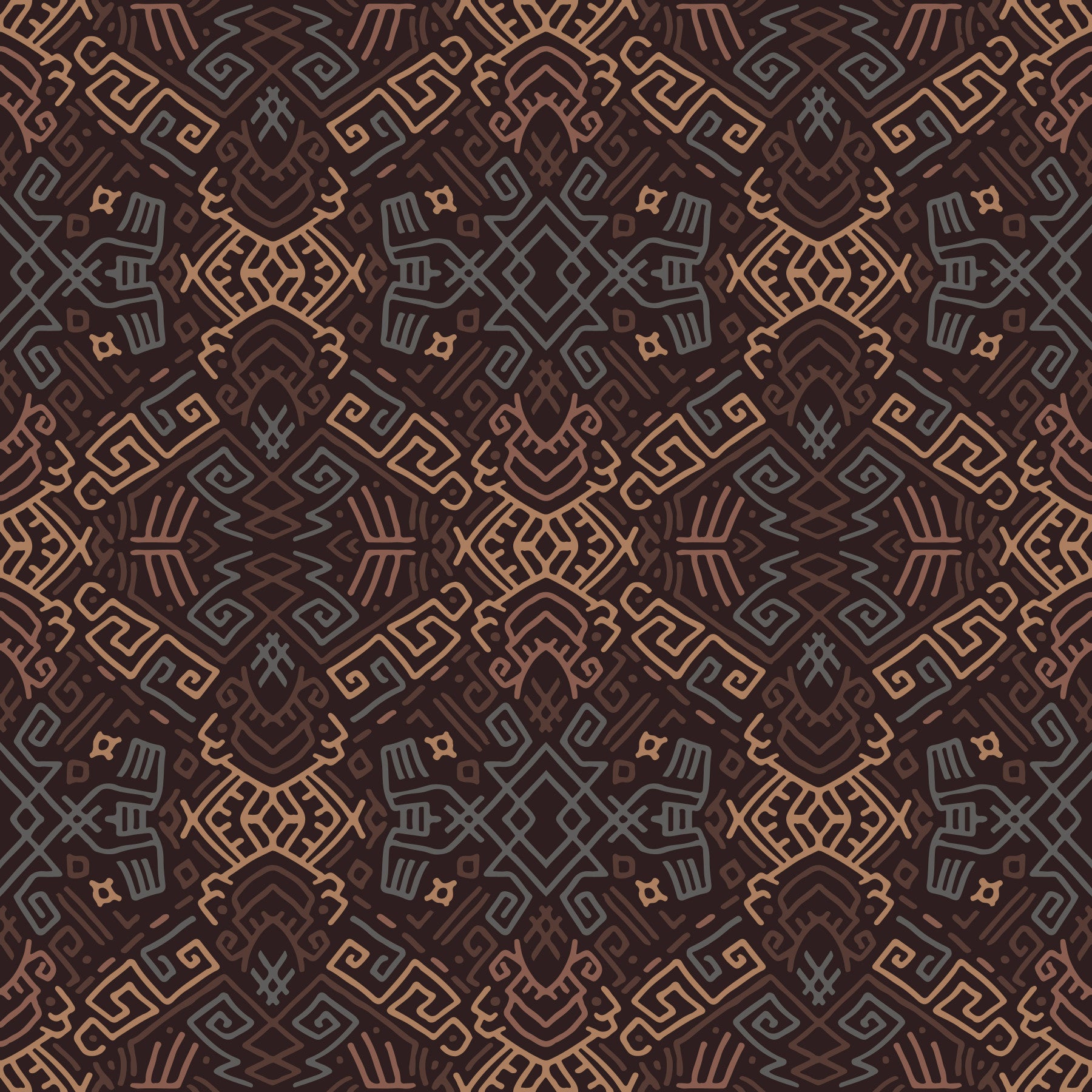 Abstract Tribal Line Motif Wallpaper⁠