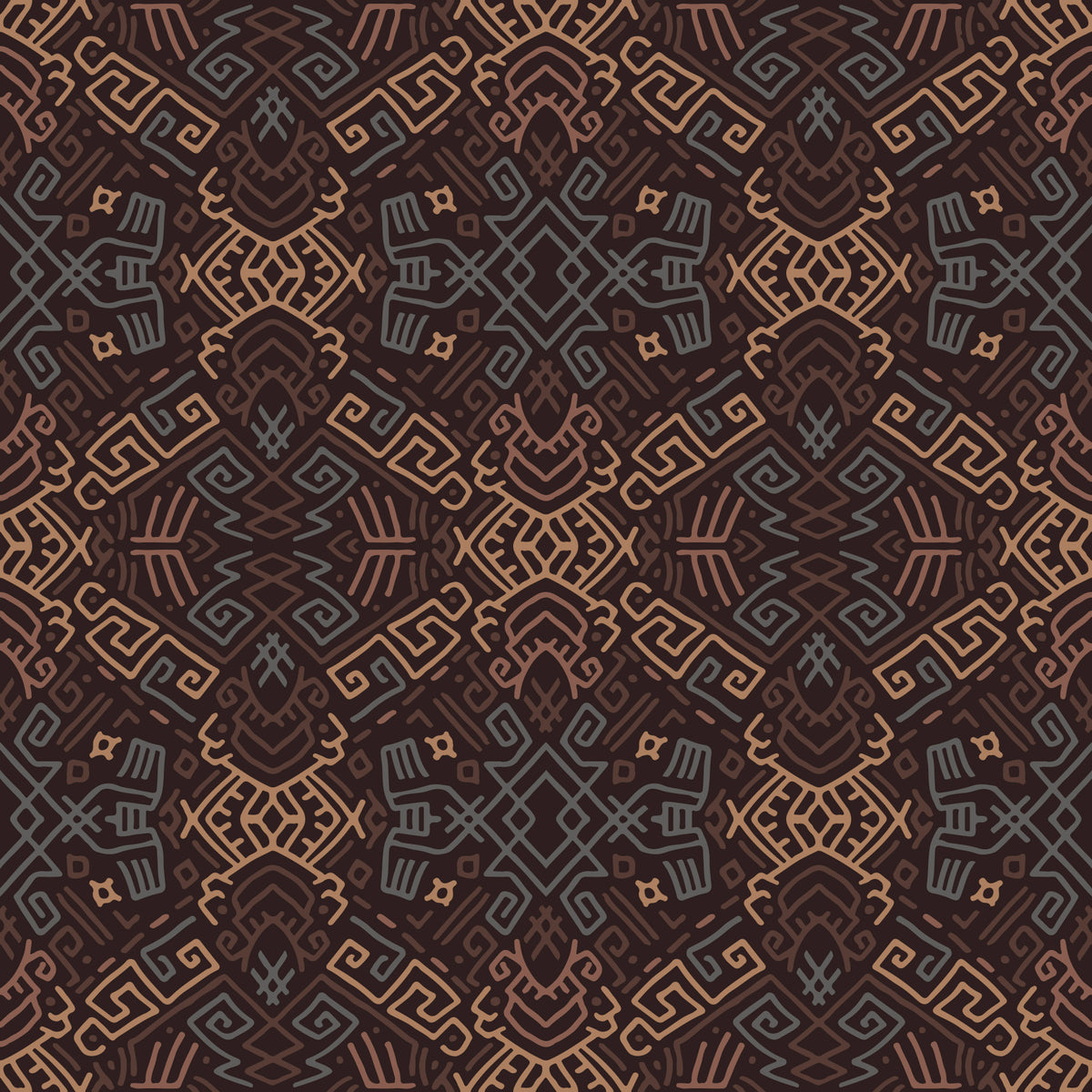 Abstract Tribal Line Motif Wallpaper⁠ in your room