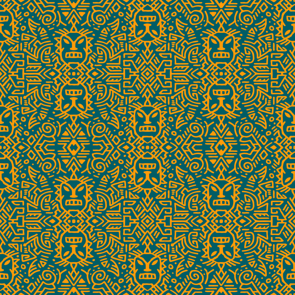 Abstract Ethnic Mask Art Wallpaper⁠ in your room