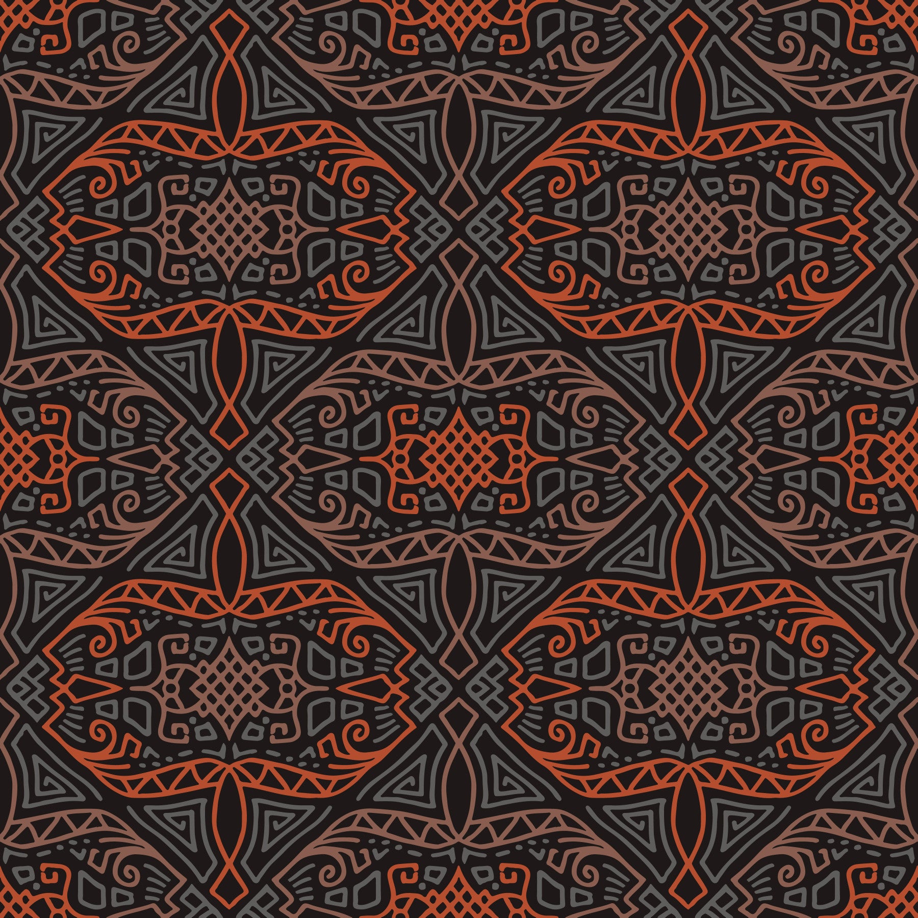 Abstract Charcoal and Terracotta Lines Wallpaper⁠