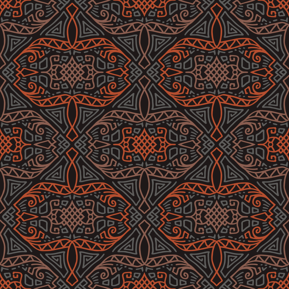 Abstract Charcoal and Terracotta Lines Wallpaper⁠ in your room — zoomed