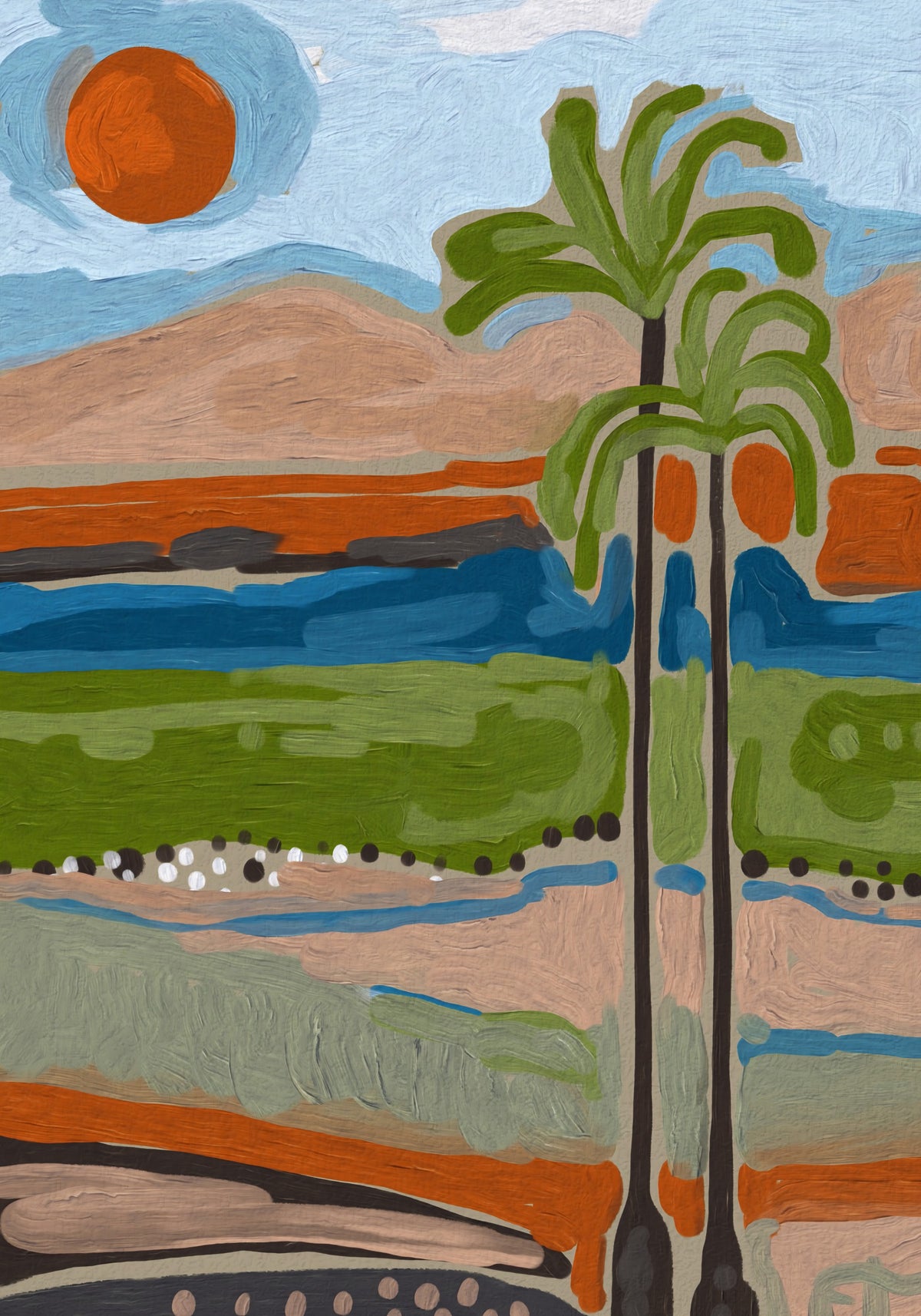 Sunlit Tropical Grove Mural Wall Mural in your room