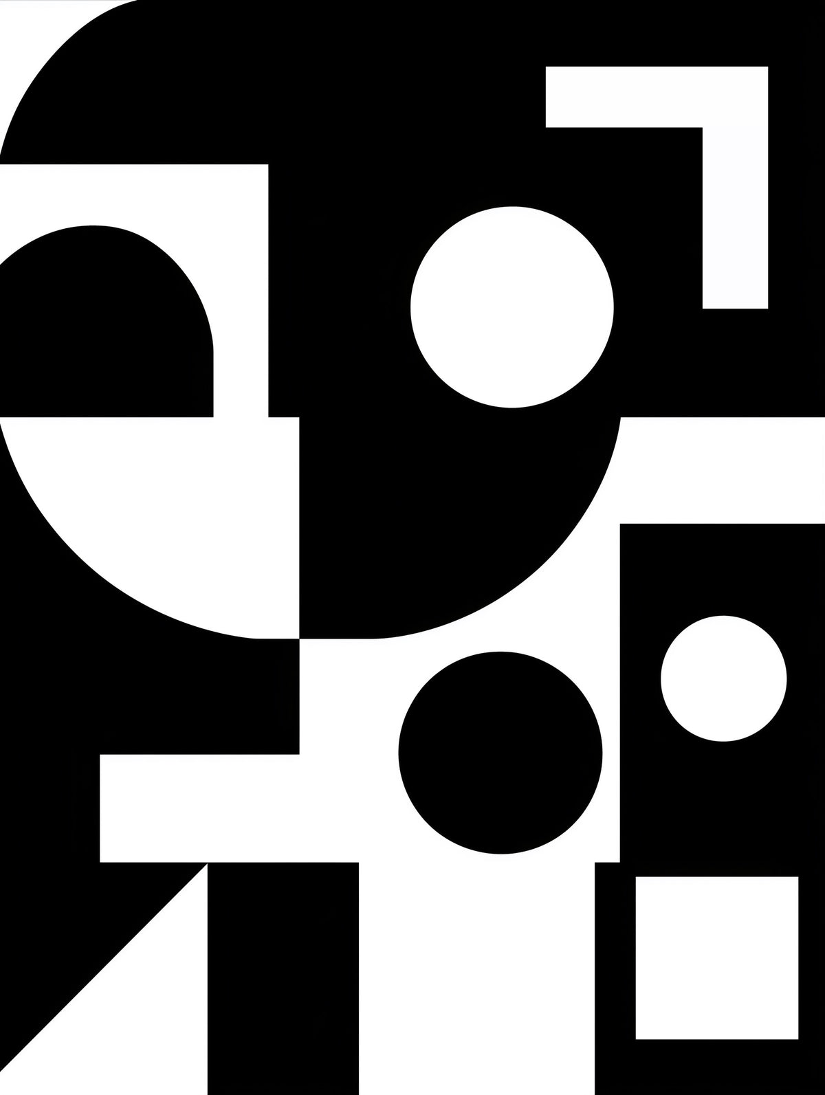 Minimalist Monochrome Geometry Wall Mural in your room — zoomed
