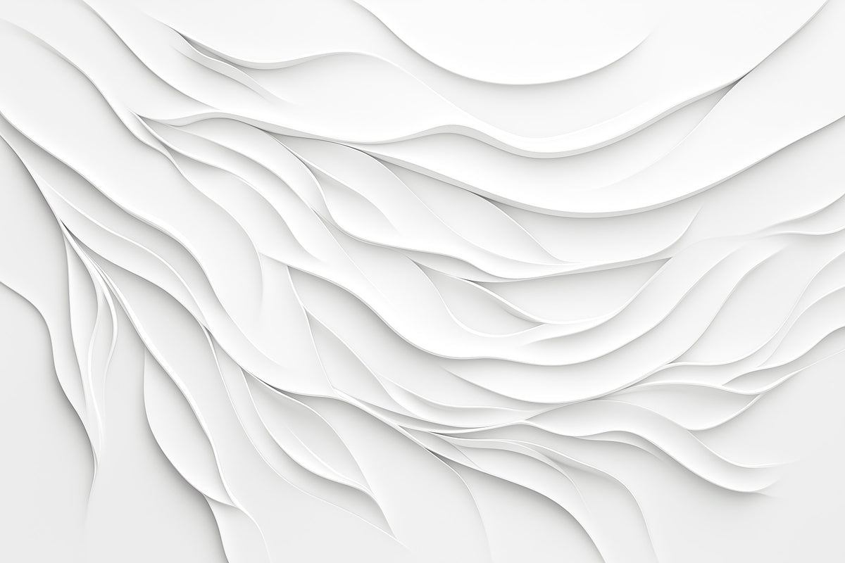 Minimalist White Fluid Waves Wall Mural in your room
