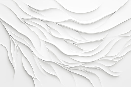 Minimalist White Fluid Waves Wall Mural