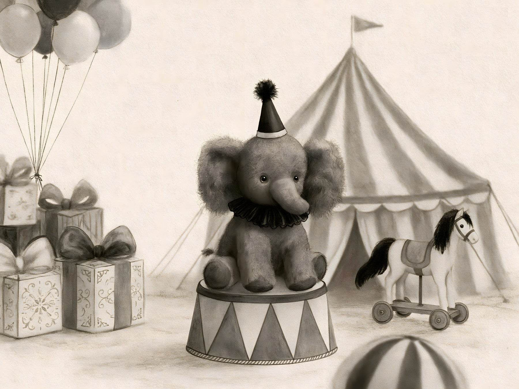 Circus Elephant Parade Wall Mural