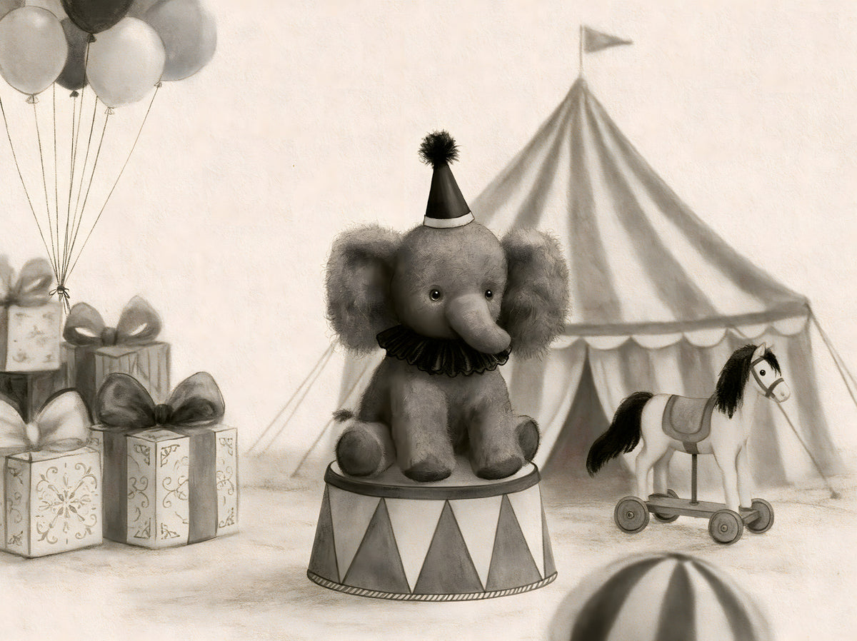 Circus Elephant Parade Wall Mural in your room — zoomed