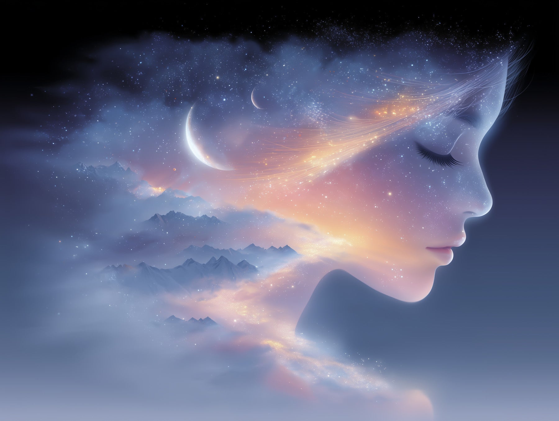 Celestial Dreamer Portrait Wall Mural