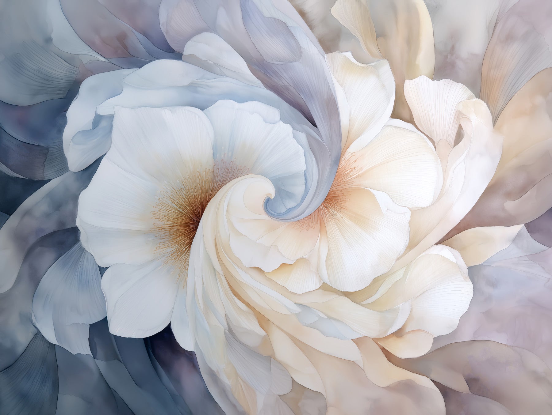 Floral Yin Yang Serenity Wall Mural