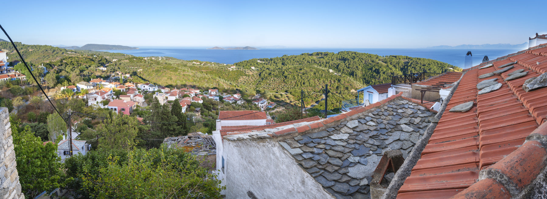 Rustic Terracotta Rooftop Vista Wall Mural