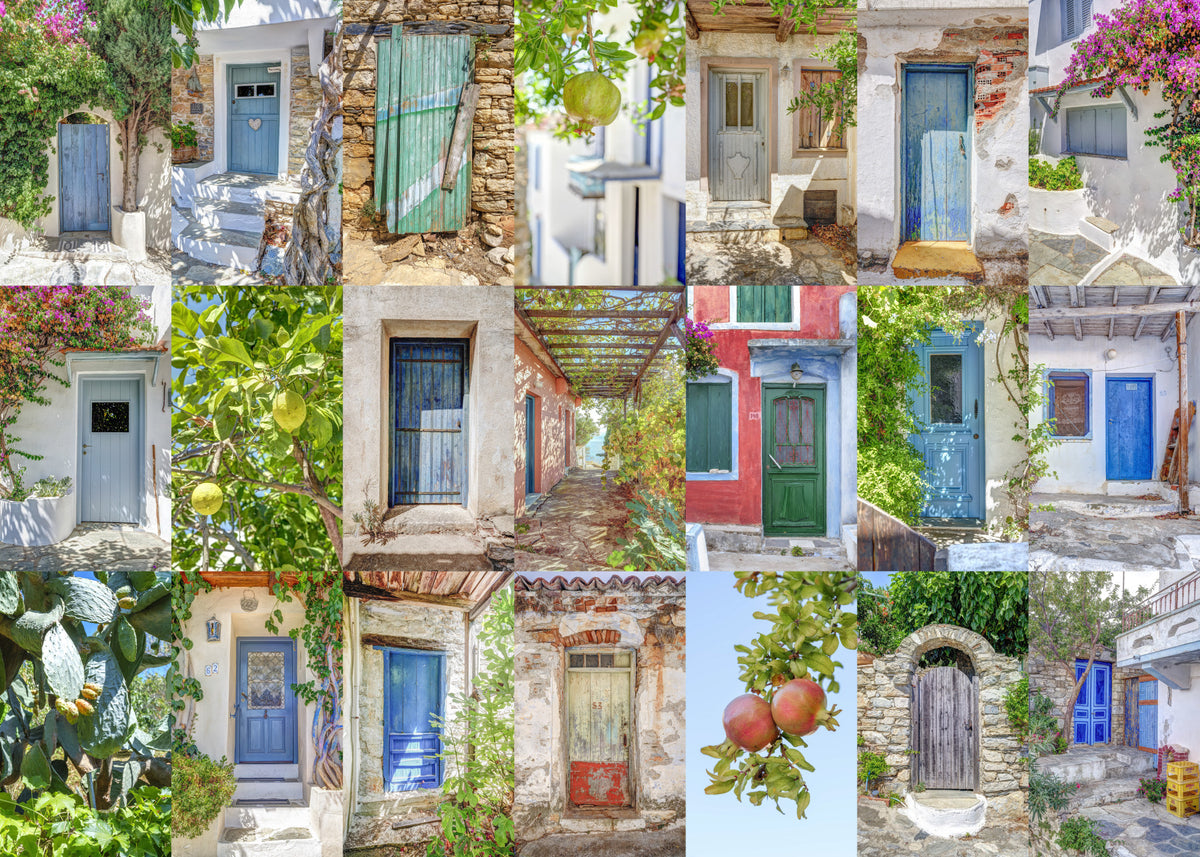 Coastal European Architectural Montage Wall Mural in your room
