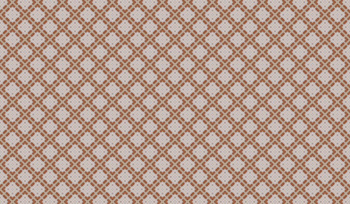 Minimalist Terracotta Geometric Grid Wallpaper⁠ in your room