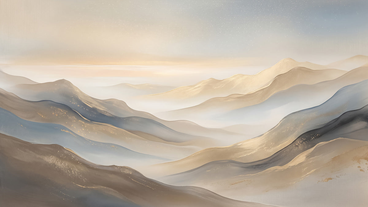Serene Dawn Mountain Layers Wall Mural in your room