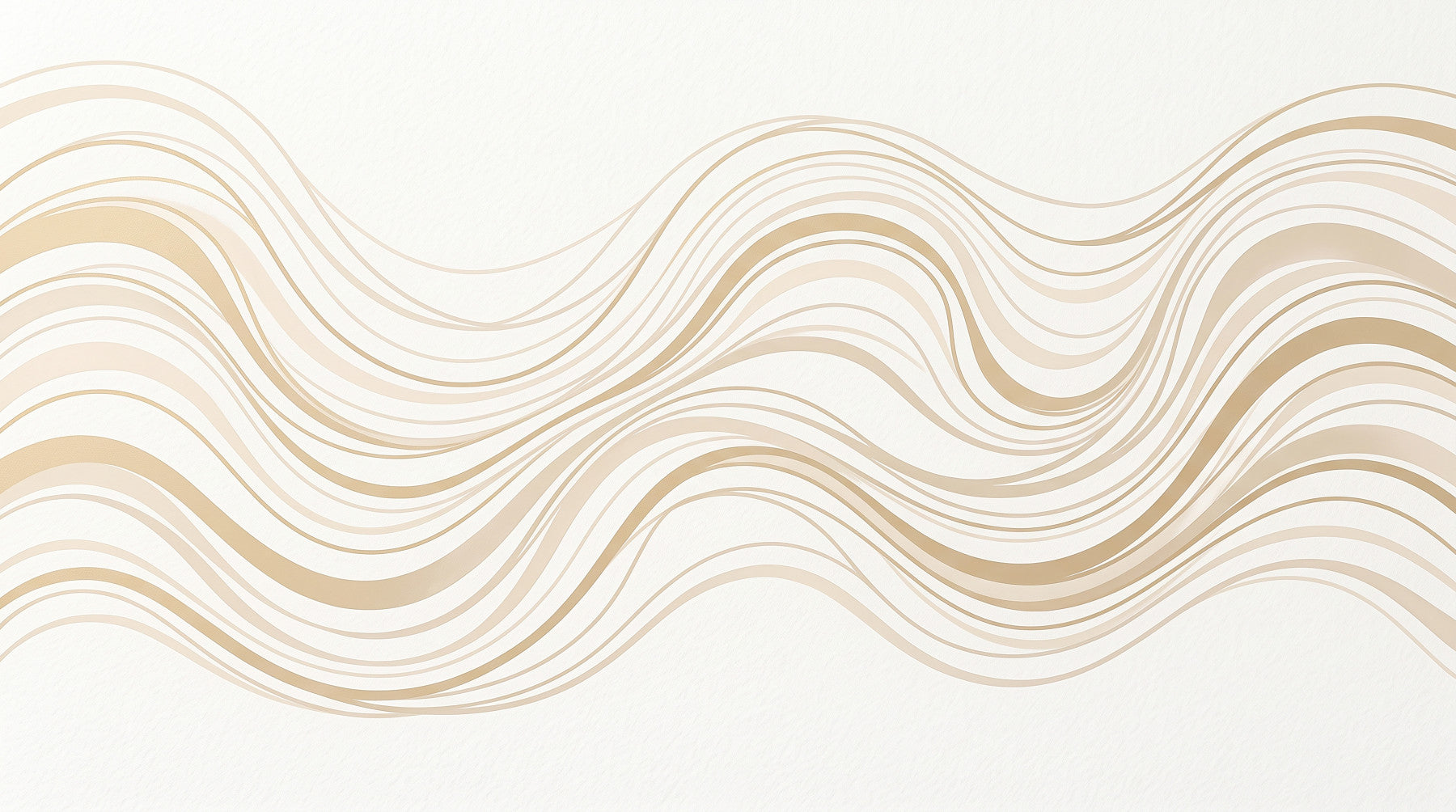 Cream and Beige Fluid Wave Lines Wall Mural