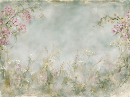 Soft Meadow Brushstrokes Wall Mural